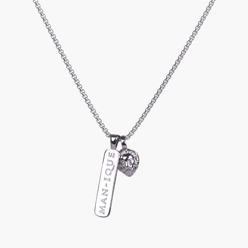 Leo Tag Necklace - Silver
