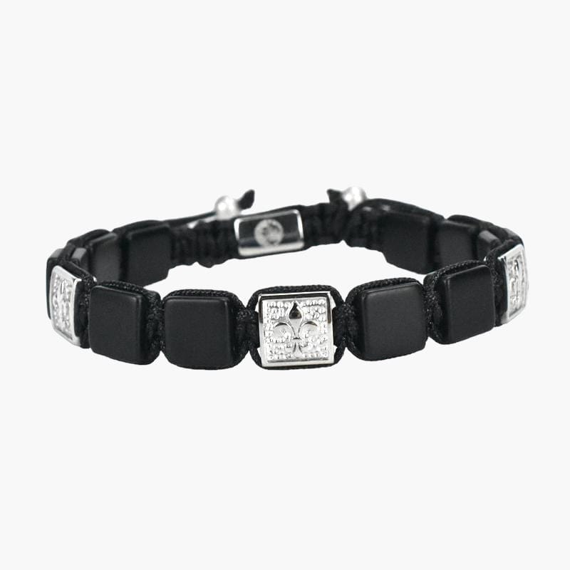 Fleur De Lis Blocks Two Tone (Silver x Black)