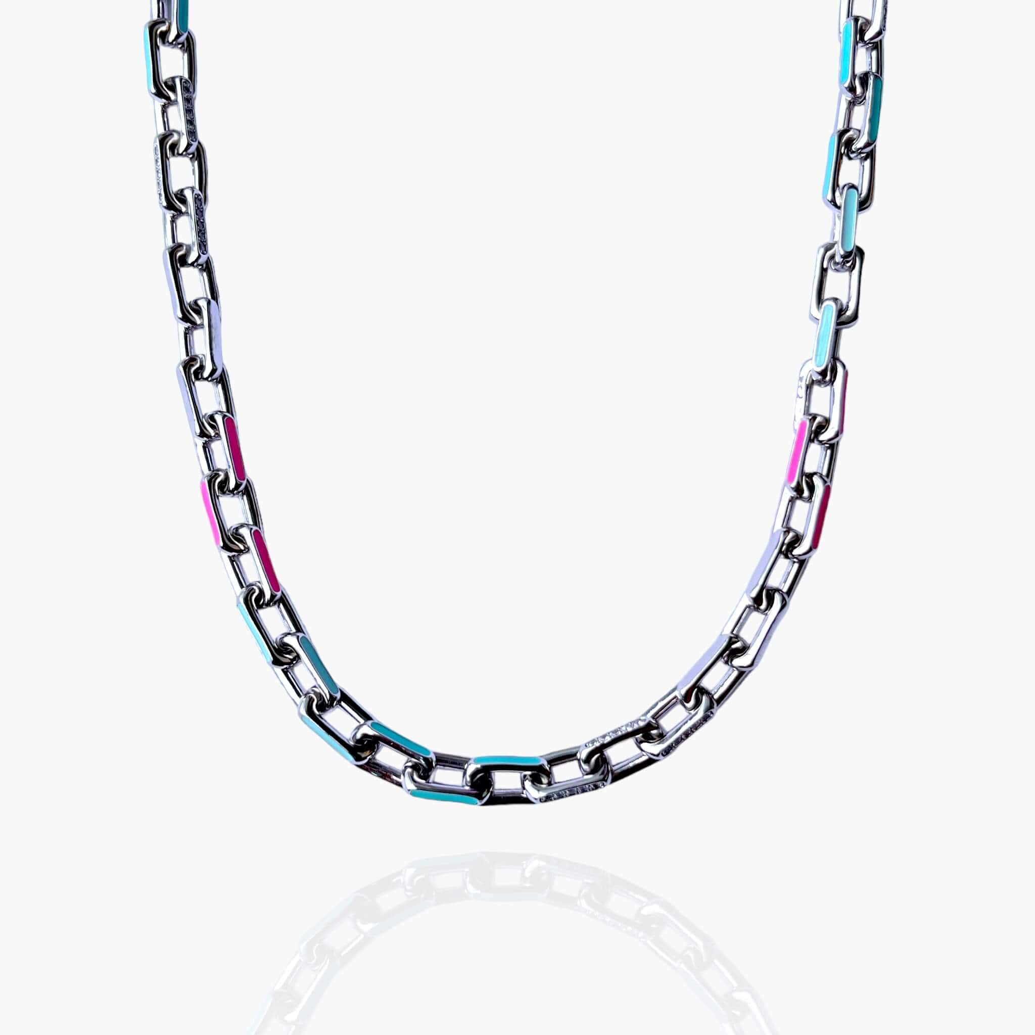 Miami Pallete Cable Chain 10mm - White Gold