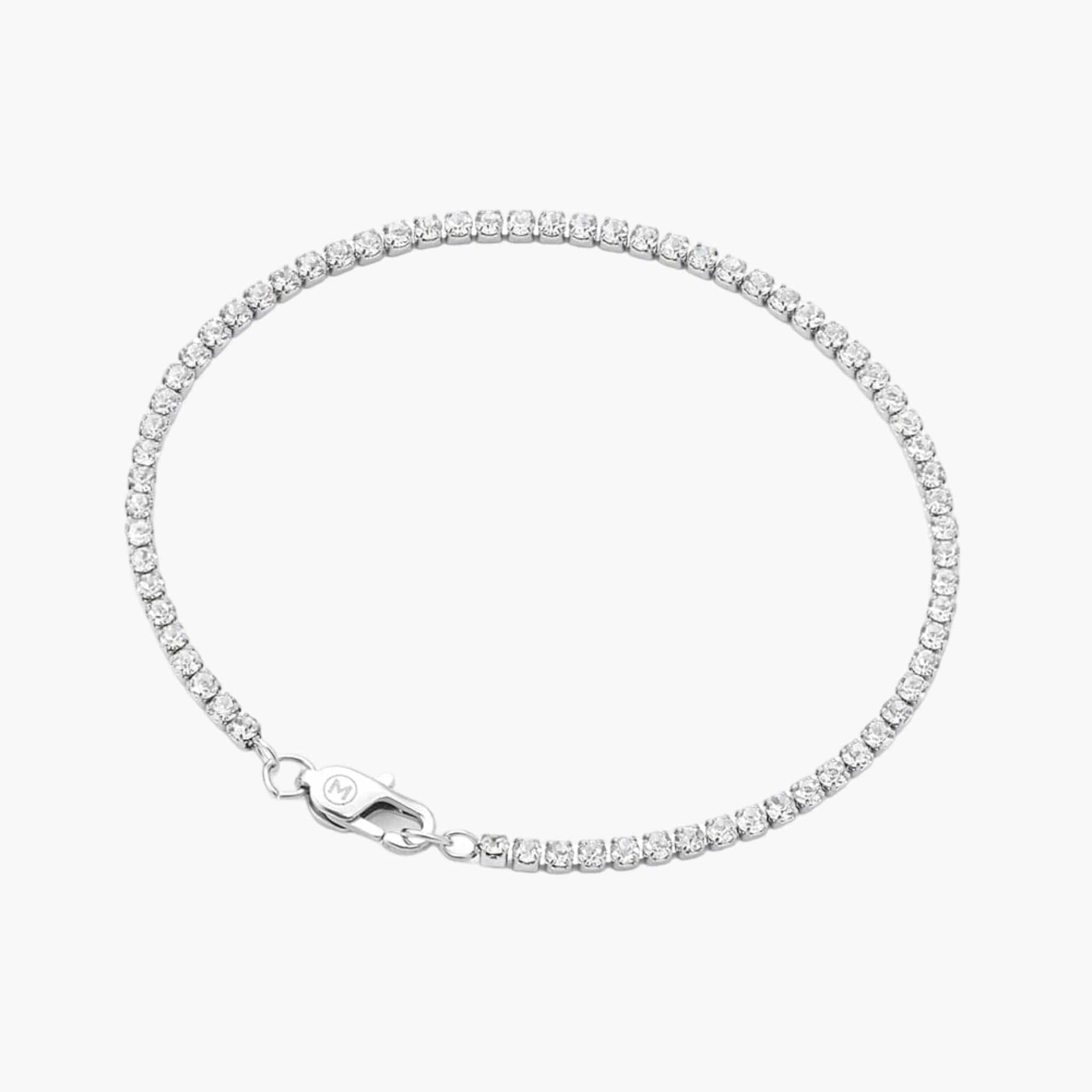 Micro Tennis Bracelet - White Gold