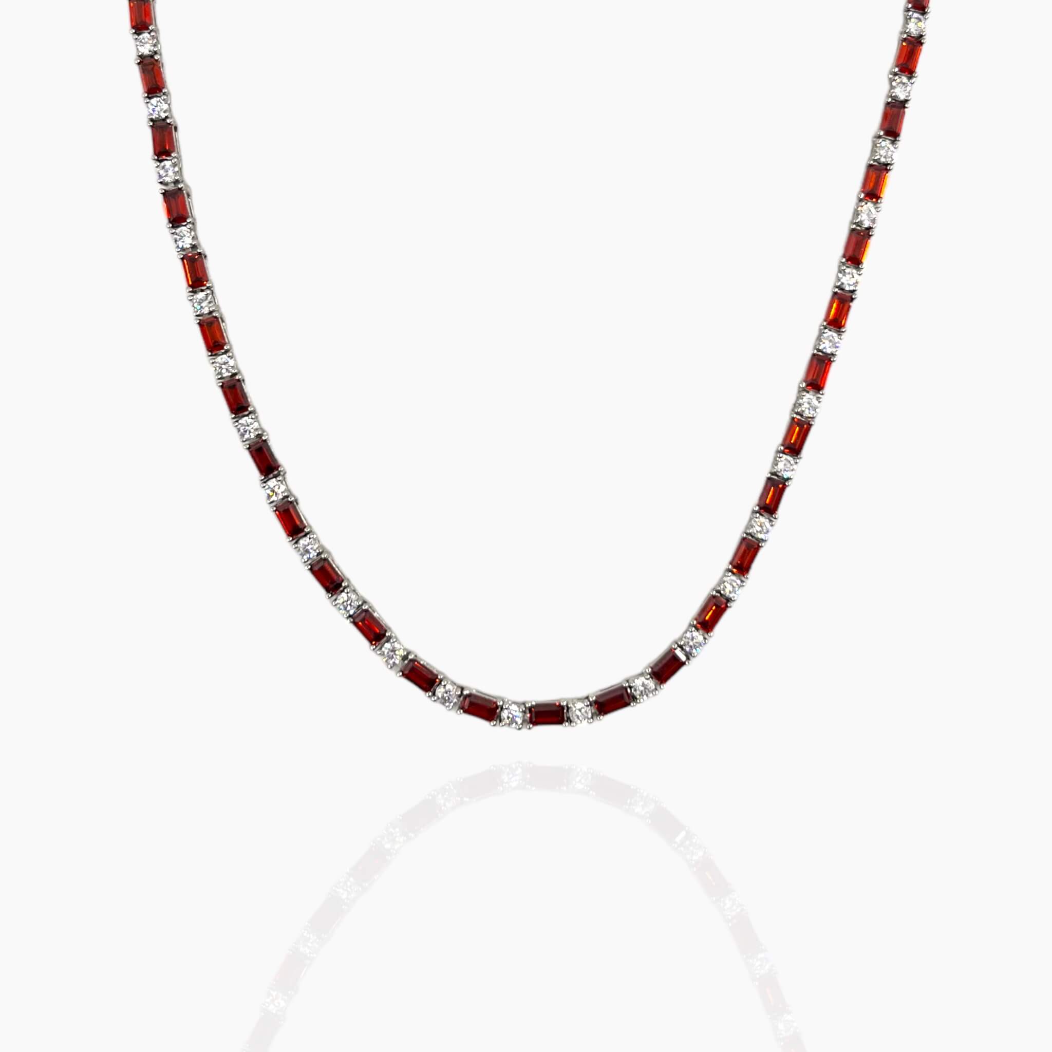Ruby Tennis Chain 3MM - White Gold