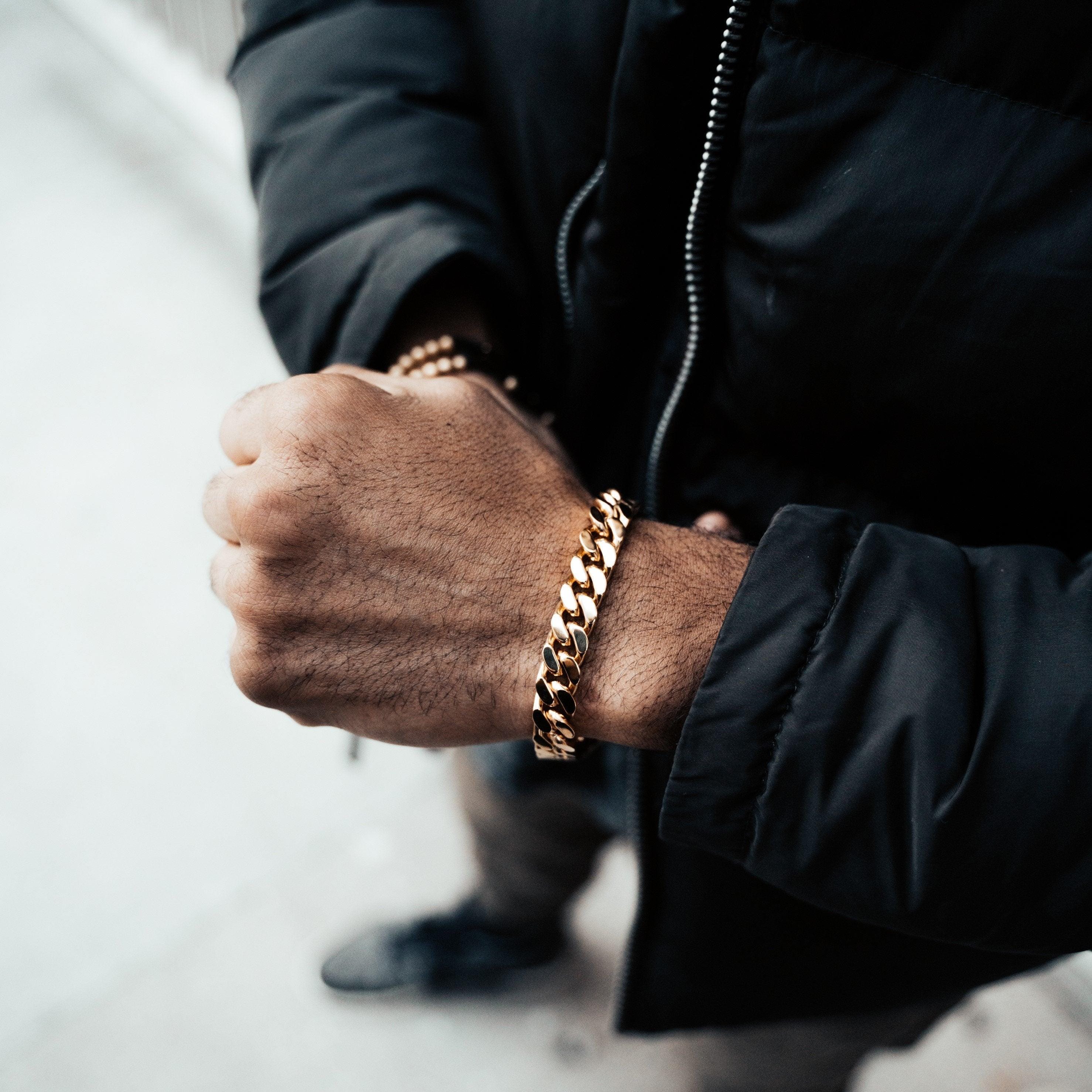 Cuban Crown Chain Bracelet 10.5MM (Gold) - Man-ique Boutique