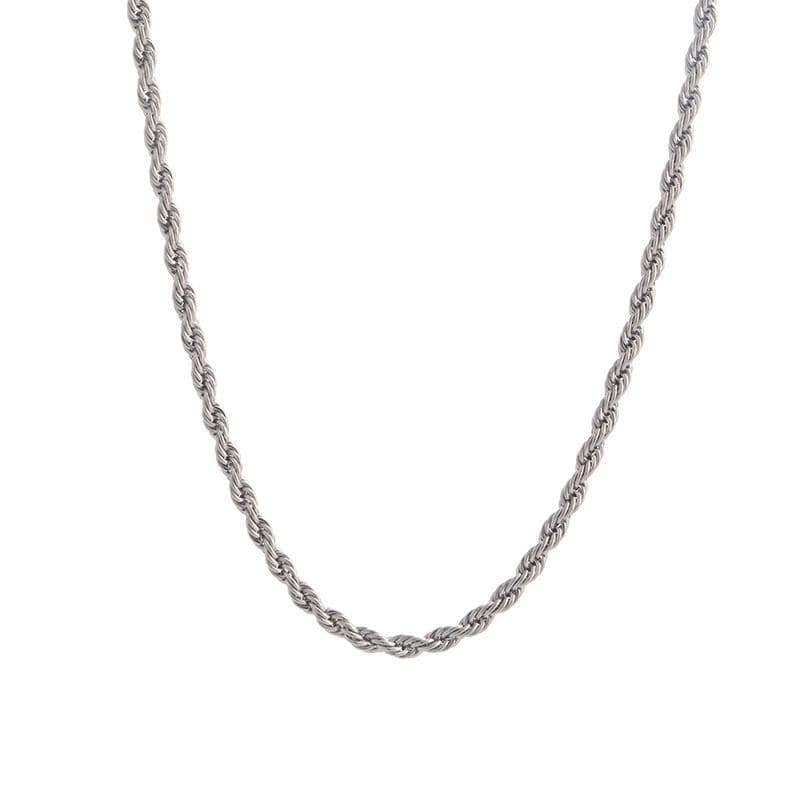Twisted Necklace Chain - Silver - Man-ique Boutique